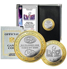 Chiefs vs 49ers Official Super Bowl LVIII Gold & Silver Two-Tone Coin w/ NFL Flip Book